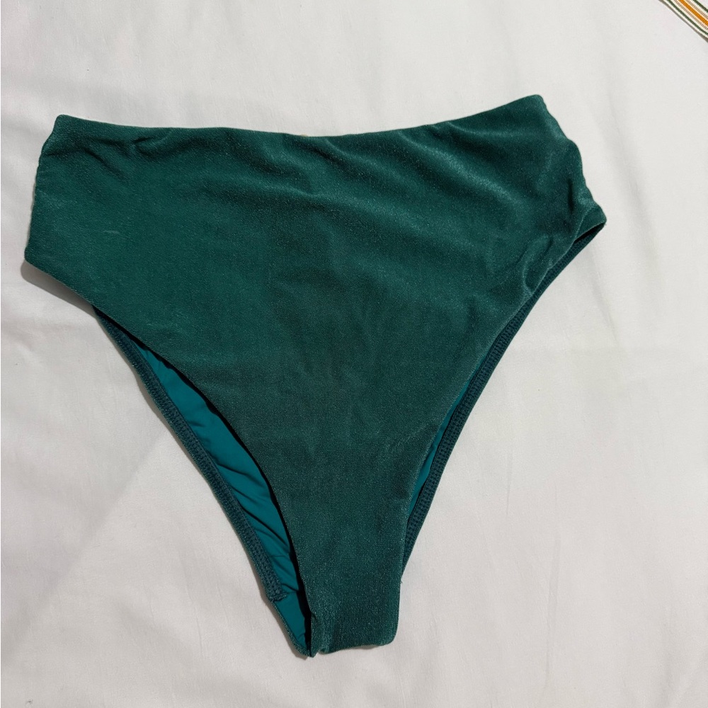 Emerald Green High-Waisted Bikini Bottom